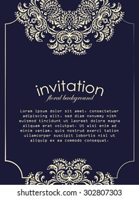 Card design template. Can be used for invitation, menu, ottoman, card design, for pillow design, banners, signs and others.
