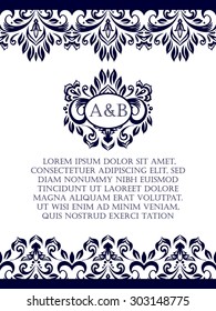 Card design template. Can be used for invitation, menu, ottoman, card design, for pillow design, banners, signs and others.