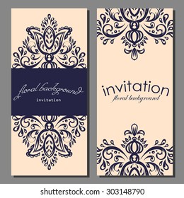 Card design template. Can be used for invitation, menu, ottoman, card design, for pillow design, banners, signs and others.