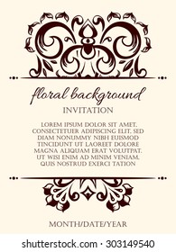 Card design template. Can be used for invitation, menu, ottoman, card design, for pillow design, banners, signs and others.