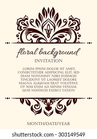 Card design template. Can be used for invitation, menu, ottoman, card design, for pillow design, banners, signs and others.