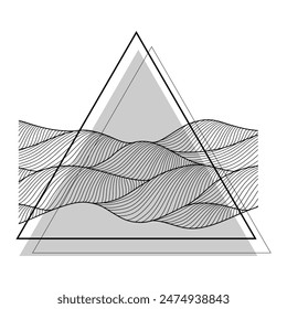 Card design with waves. Background with sea, river or water texture.