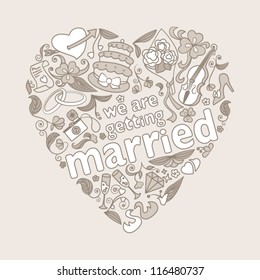 Card design. Wedding invitation. We are getting married