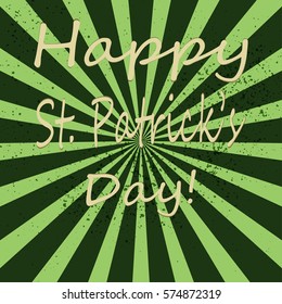 Card designed in retro style for st.patrick's day in green colors 