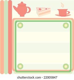 Card of the dessert menu with illustrations