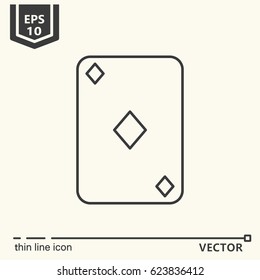 Card (diamond color). Vector single isolated icon. EPS 10. Isolated object.