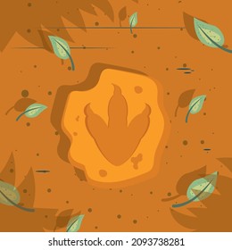 Card Of Dino Foot Print