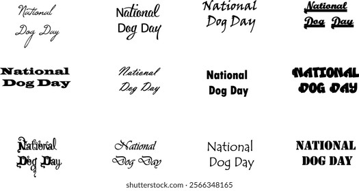 card, dog, celebration, cartoon, vector, national, happy, greeting, adorable, background, puppy, banner, pet, event, domestic, cute, love, party, illustration, august, 26, leaflet, festivity,