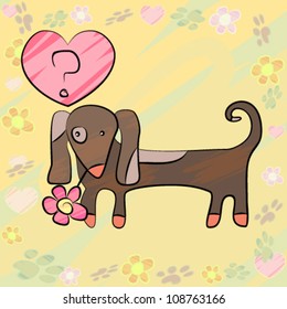 Card with dog and heart