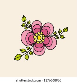 Card with doodle flower