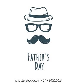 Card in doodle sketch style for Father's Day