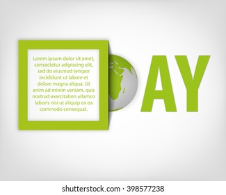 Card to Earth Day, with space for text in gren shades