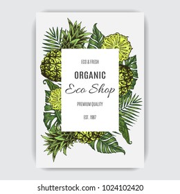 Card Eco shop with pineapple.