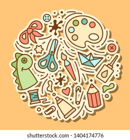 Card with elements for creative activity