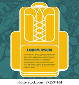 Card with elements of tourist equipment for your business, web sites, presentations, advertising etc.