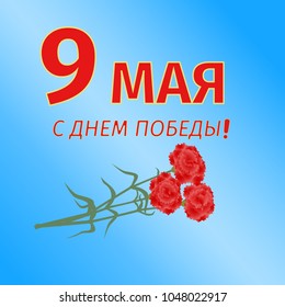 Card with elements. Translation 9 May, Victory day.