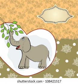 card with an elephant