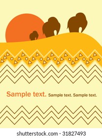 Card with elephant