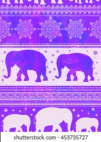 Card with Elephant. Frame of animal made in vector. Pattern Illustration for design, pattern, textiles. Hand drawn map with Elephant. Use for children's clothes, pajamas