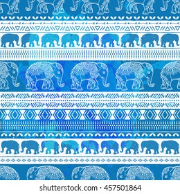 Card with Elephant. Frame of animal made in vector. Pattern Illustration for design, pattern, textiles. Use for children clothes, pajamas