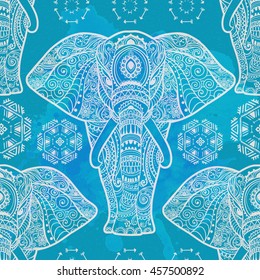 Card with Elephant.  Pattern of animal made in vector