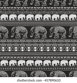 Card with Elephant. Pattern Illustration for design, textiles.Use for children clothes, pajamas