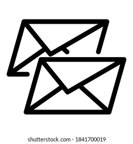 Icono de sobre de tarjeta. Icono de vector de envoltura de tarjeta de esquema para diseño web aislado en fondo blanco
