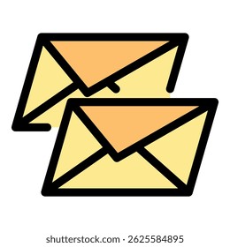 Card envelope icon. Outline card envelope vector icon color flat isolated