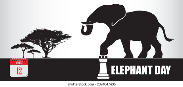 Tarjeta para el evento Día Mundial del Elefante de Agosto
