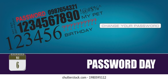 Card for event may day Password Day. Change your password
