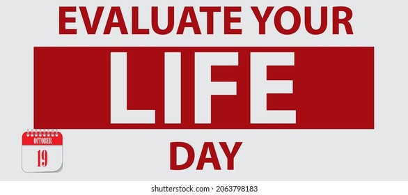 Card for event October day Evaluate Your Life Day