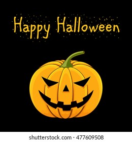 card with a evil pumpkin for Halloween.