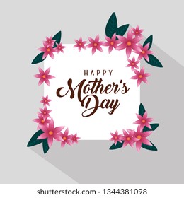 card with exotic flowers to mothers day