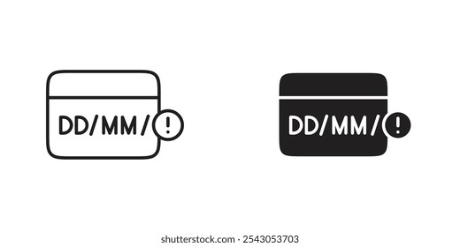 Card Expiry Icon with Clock and Credit Card, Representing Expiring Card Reminders, Card Renewal, and Payment Validity