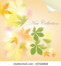 Card falling leaves. New coollection.
