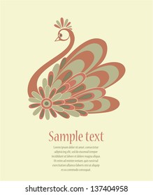 Card with fantasy bird