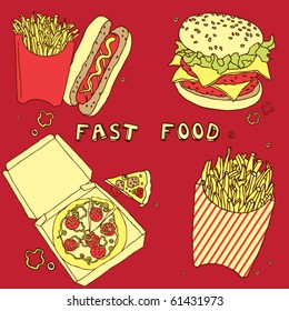 card with fast food