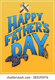 Card for Father`s day. Vector illustration.