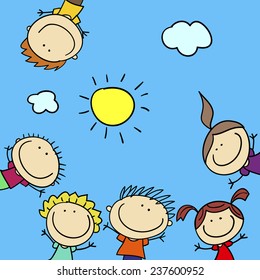 card featuring children