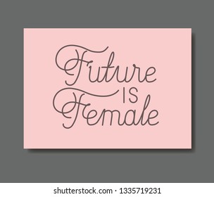 card with female future message hand made font