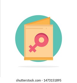 Card, Female, Symbol, Invite Abstract Circle Background Flat color Icon