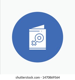 Card, Female, Symbol, Invite white glyph icon. Vector Icon Template background