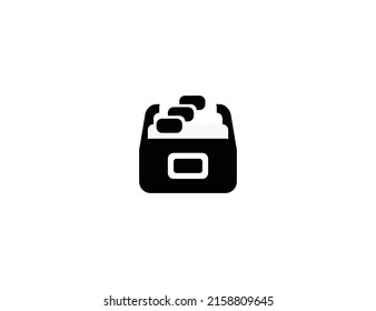 Card file box isolated vector illustration icon. File box, container emoji illustration icon