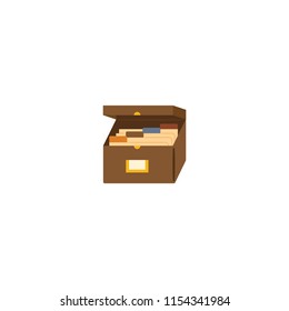 Card File Box vector flat icon