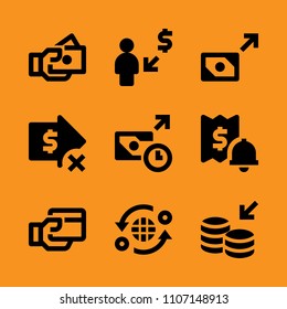 card, finance, checkout and cryptocurrency icon set. Vector illustration for web and design.