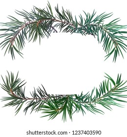 Card with fir tree. Postcard for New Year and Christmas. Vector illustration, EPS 10.