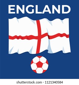 Card with flag of England and soccer ball.