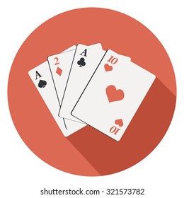 card flat icon in circle