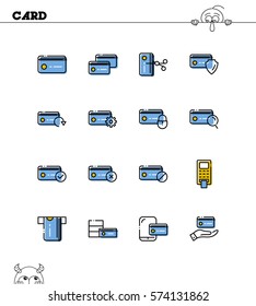 Card flat icon set. Collection of high quality outline symbols for web design, mobile app. Card vector thin line icons or logo.