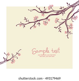 card with floral background - invitation for party or wedding